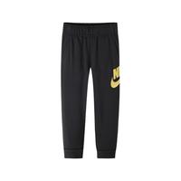 Nike 耐克童装男女童抓绒长裤春秋儿童针织休闲运动裤子小婴童 正黑色／金属金 90 /50 【身高86-92cm】 90(2T)