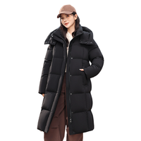 雪中飞新款中长款可拆卸帽保暖羽绒服女时尚简约休闲舒适 黑色|8056 S /160/84A