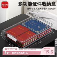 优必利 UBILI 优必利 透明桌面收纳盒 抽屉文件零件杂物储物盒 带盖 长34cm 宽23cm 高7cm