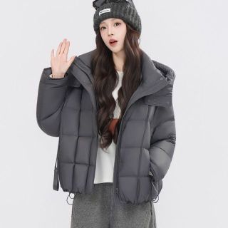 鸭鸭羽绒服 女子云感泡芙设计感白鸭绒外套