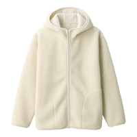 無印良品 MUJI(無印良品 ) 女式 长毛抓绒 连帽衫 女摇粒绒外套秋冬款长袖女装 BB2QOA4A 象牙色 L(165/88A)