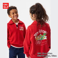 优衣库童装男童女童UT TOY STORY半拉链卫衣玩具总动员485794 15 珊瑚红色 120