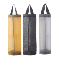 祝居垃圾袋抽取收纳挂袋透明网格吊挂式厨房垃圾袋收纳袋 3只装