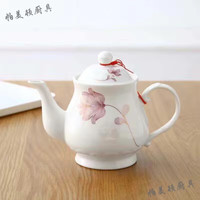 帕美顿家庭陶瓷茶壶餐厅酒店泡茶壶办公室中大号耐高温过滤壶大容量水壶 郁金香2号壶(约2斤水) 1000ml