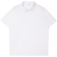 杰克·琼斯(JACK&JONES)25年男装短袖POLO衫男士【凉感】商务休闲字母提花翻领夏季T恤 A06本白色 常规 XL