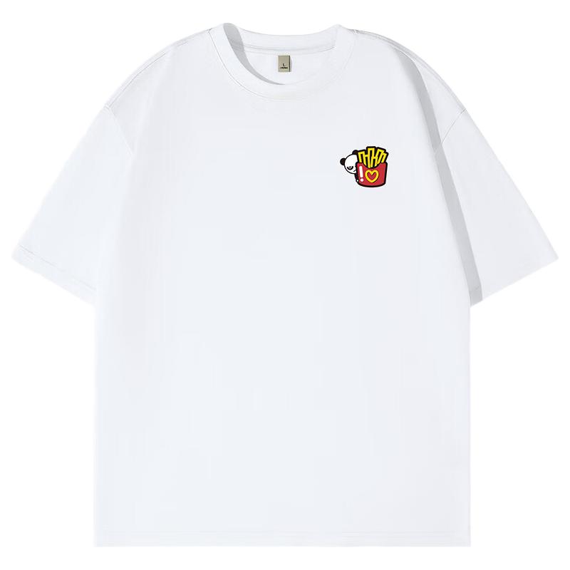 【100%纯棉】-白#JDP熊猫薯条X