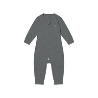 nest designs婴儿竹纤维连体衣春夏季竹轻盈长袖新生儿宝宝衣服家居服睡衣 炭笔灰-长袖长裤 80cm