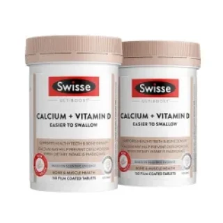 斯维诗 钙+维生素D 柠檬酸钙片 min钙300片*2瓶（年货节）