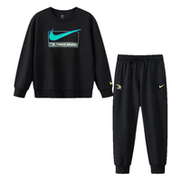 NIKE3BRAND 耐克男女童卫衣+长裤2件套2026新年红色拜年服儿童套装