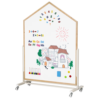 SOFS宝宝立式支架式双面小黑板家用大白板组合幼儿涂鸦写字绘画板 【屋型】XL码 移动底座