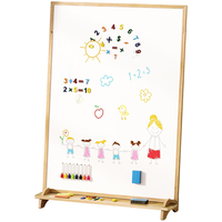 SOFS宝宝立式支架式双面小黑板家用大白板组合幼儿涂鸦写字绘画板 【方型】XL码 固定底座