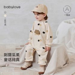 娃爱的蓓蓓 婴儿连体衣秋冬不倒绒哈衣爬服原创宝宝加厚保暖外出衣服