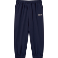 鸿星尔克儿童夏季男童运动休闲长裤舒适运动裤女薄款梭织长裤 蓝黑色 170