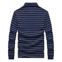七匹狼长袖T恤男季条纹翻领PoloT恤衫男士体恤衫商务休闲百搭上衣男装 102深蓝 175/92A(XL)