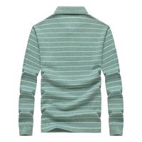 七匹狼长袖T恤男季条纹翻领PoloT恤衫男士体恤衫商务休闲百搭上衣男装 206豆绿 180/96A(XXL)