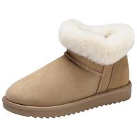 足力健女鞋雪地靴秋冬加绒加厚保暖鞋短筒女靴棉鞋舒适鞋