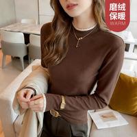 爱黛 秋冬轻暖德绒打底衫女气质内搭半高领保暖上衣