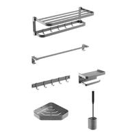 九牧 &九牧卫浴毛巾架卫生间置物太空铝折叠浴室挂件93066