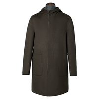 男士大衣双面异色时尚连帽舒暖亲肤中长款修身毛呢大衣