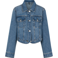 衣香丽影衣香丽影2025年春装假口袋装饰高级感长袖翻领牛仔外套 牛仔蓝 XL