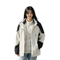 JEEP SPIRIT冲锋衣外套女冬季三合一加绒休闲风衣女士户外防风登山滑雪服装男 白色【女款】 5XL