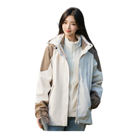 JEEP SPIRIT冲锋衣外套女冬季三合一加绒休闲风衣女士户外防风登山滑雪服装男 卡其色【女款】 5XL