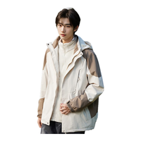 JEEP SPIRIT冲锋衣外套女冬季三合一加绒休闲风衣女士户外防风登山滑雪服装男 卡其色【男款】 M