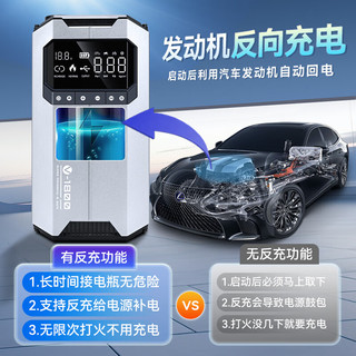 迈瑟伦（Maxcellent）汽车应急启动电源充气泵一体机 轮胎打气泵电动车 强启电源搭电宝 V1802智能版【智能夹】