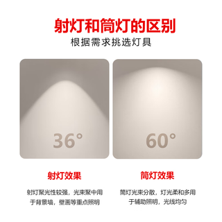 八特护眼明装筒灯圆形led射灯客厅无主灯全光谱吸顶式筒射灯小山丘 黑杯-7W-射灯36°-4000K