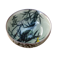 毕方器物（BifongWare）哥窑酒具白酒杯家用二两 中式复古青花小酒碗 粗瓷创意米酒黄酒杯 墨竹 100ml 1只