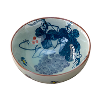 毕方器物（BifongWare）哥窑酒具白酒杯家用二两 中式复古青花小酒碗 粗瓷创意米酒黄酒杯 紫色葡萄 100ml 1只