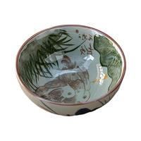 毕方器物（BifongWare）哥窑酒具白酒杯家用二两 中式复古青花小酒碗 粗瓷创意米酒黄酒杯 相依（绿荷） 100ml 1只