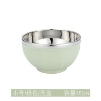 304不锈钢饭碗汤碗家用带盖双层隔热防烫防摔宝宝儿童成人吃饭碗