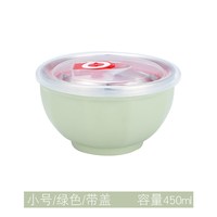 304不锈钢饭碗汤碗家用带盖双层隔热防烫防摔宝宝儿童成人吃饭碗