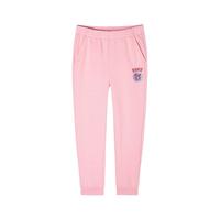 鸿星尔克儿童裤子女中小童针织长裤秋季儿童运动裤 柔粉红 130