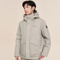 波司登 冬季男式中长款经典休闲简约连帽羽绒服