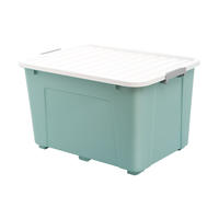 禧天龙收纳箱塑料衣物收纳箱宿舍杂物收纳箱货品储物箱搬家打包箱 松绿41L【52*39*29.5cm】无滑轮