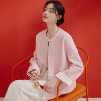 香影 X.YING 2026春装新中式毛呢外套女新年穿搭盘扣刺绣国风上衣