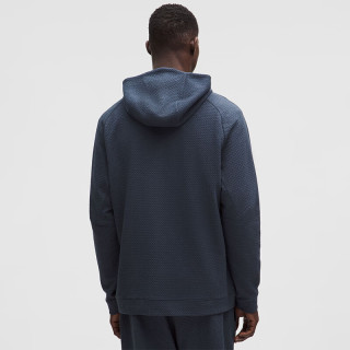 lululemon 丨Textured 男士双面针织棉混纺连帽卫衣 LM3EOZS 杂色海军蓝/黑 M