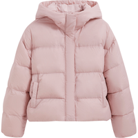 Gap 女装秋冬款印花logo立领连帽羽绒服简约纯色外套619744