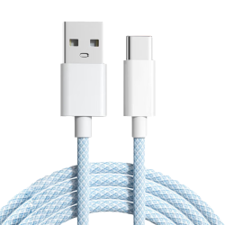 Nshi 100W快充 Type-C数据线  尼龙织 天空蓝 Type-C USB-A 100W 6A