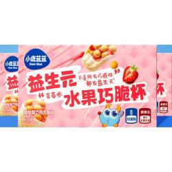 小鹿蓝蓝 巧脆杯添加益生元巧克力脆 星球杯草莓味+巧克力味组合*2盒