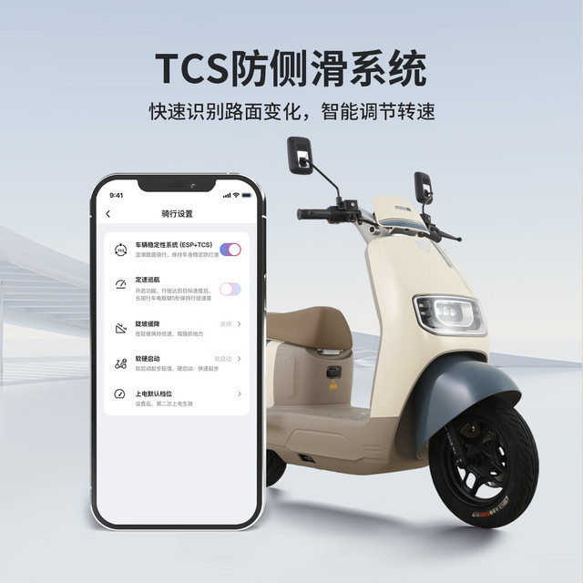 台铃 长续航86KM 电动摩托车 铅酸电池 双碟刹  浅松绿 72V26AH