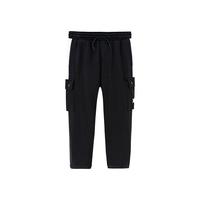 Converse 匡威童装男童纯棉舒适运动裤春秋儿童舒适毛圈侧边口袋休闲长裤 正黑色 160 /69 【身高158-170cm】