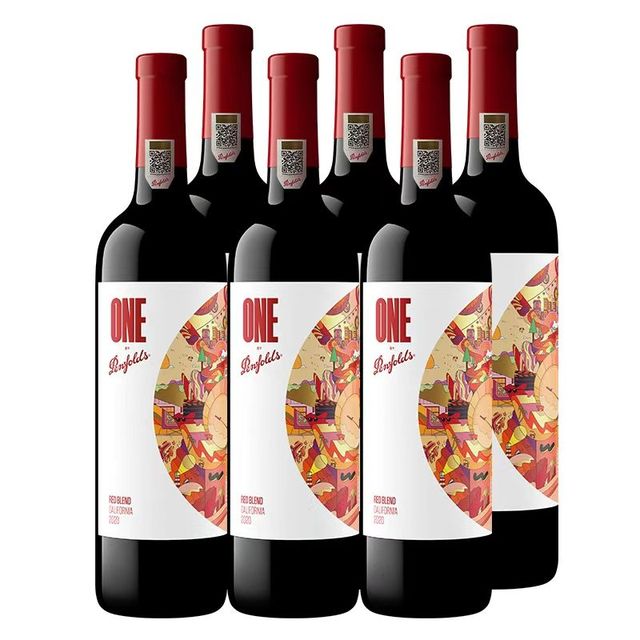 年货大集、今日必买：奔富 一号 加州 干红葡萄酒 750ml*6瓶 整箱装