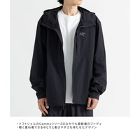 始祖鸟（ARC'TERYX）运动夹克男软壳冲锋衣Gamma系列轻量连帽衫X00000919602 黑色 XL