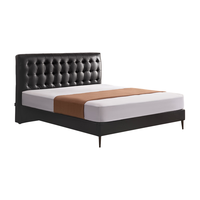 芝华仕（CHEERS）五星皮床意式极简高脚床主卧室双人奶油风家具芝华士C270黑1.8m 真皮-头层皮-摔纹-午夜黑-高脚款 1.8*2米