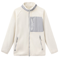 冷元素摇粒绒内胆男女款户外徒步登山滑雪保暖开衫抓绒衣 经典白拼灰 XL XL 【75-85kg】 经典白拼灰 【男女同款】