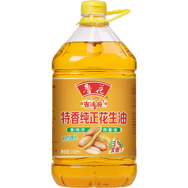 移动端、京东百亿补贴：鲁花 吉满厨 特香纯正花生油 3.68L