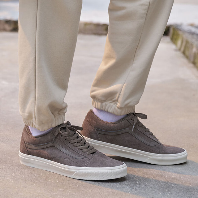 VANS 万斯范斯 Old Skool灰色保暖舒适男鞋女鞋板鞋 灰色  36